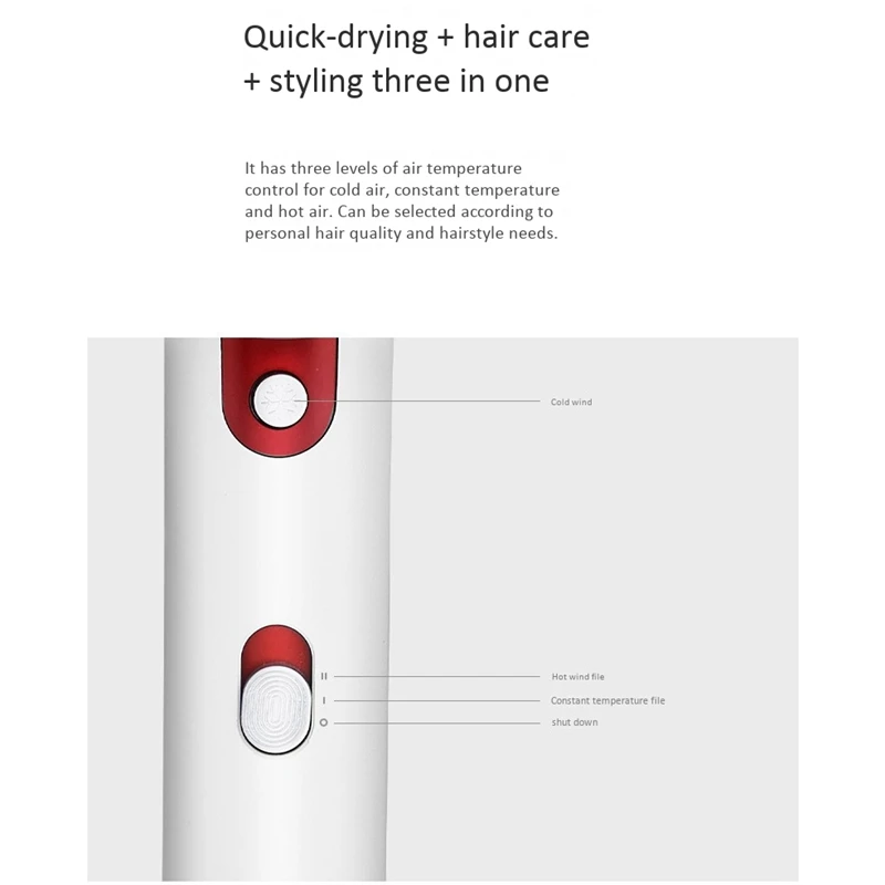 

Professional Hair Dryer Salon 1800W Negative Ionic Fast Drying EU Plug