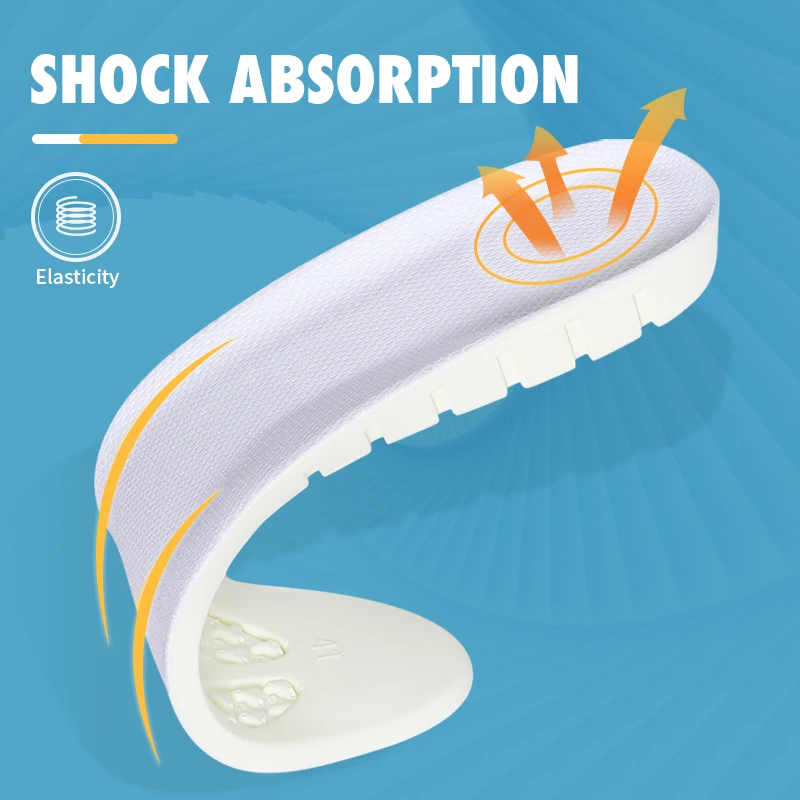 3ANGNI Sport PU Insoles Heel Cushion For Running Women Men 1CM Height Insole Shock Absorption PU Pad