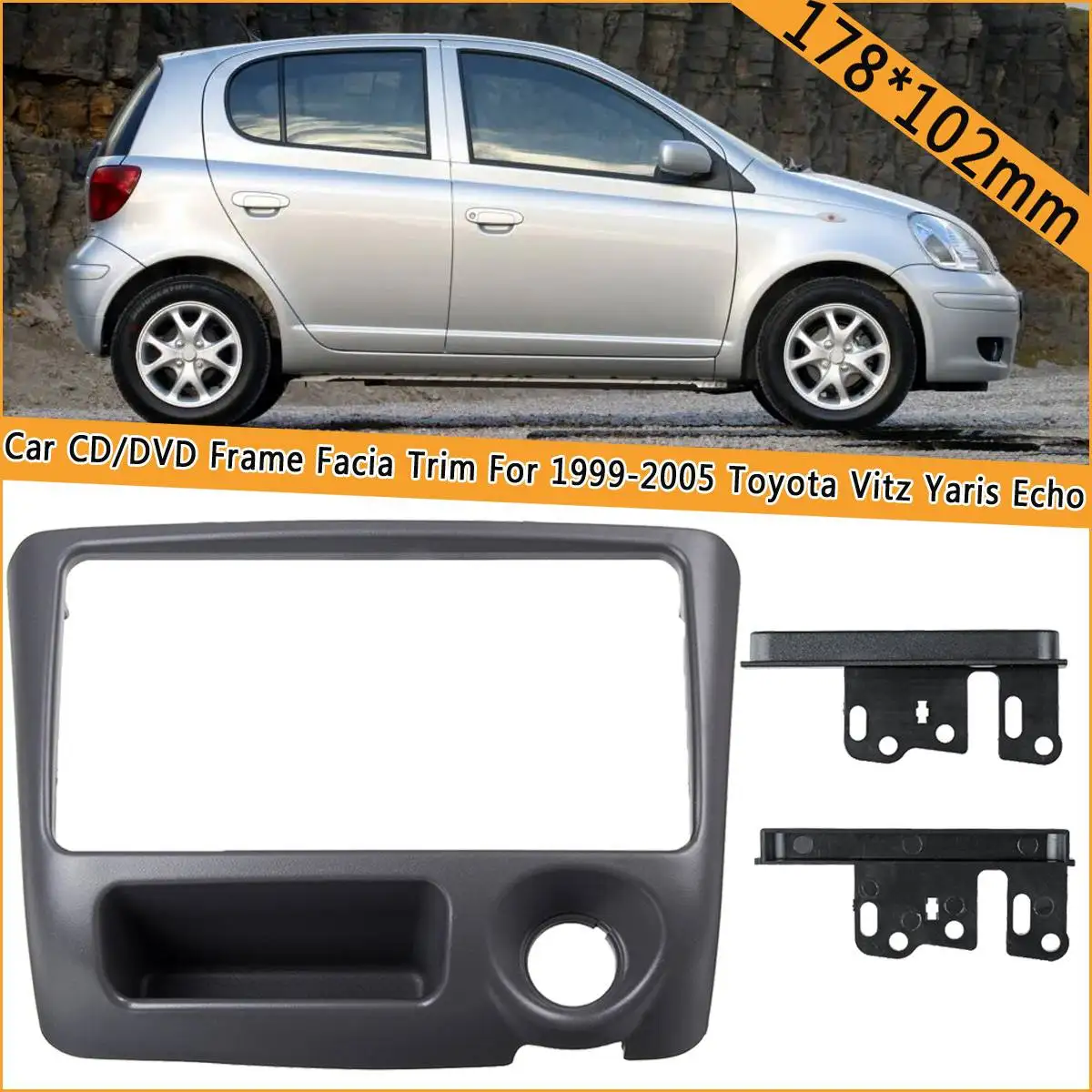 Автомобильная рамка для CD/DVD Facia Trim Double-DIN автомобильная Toyota Vitz Yaris Echo головное
