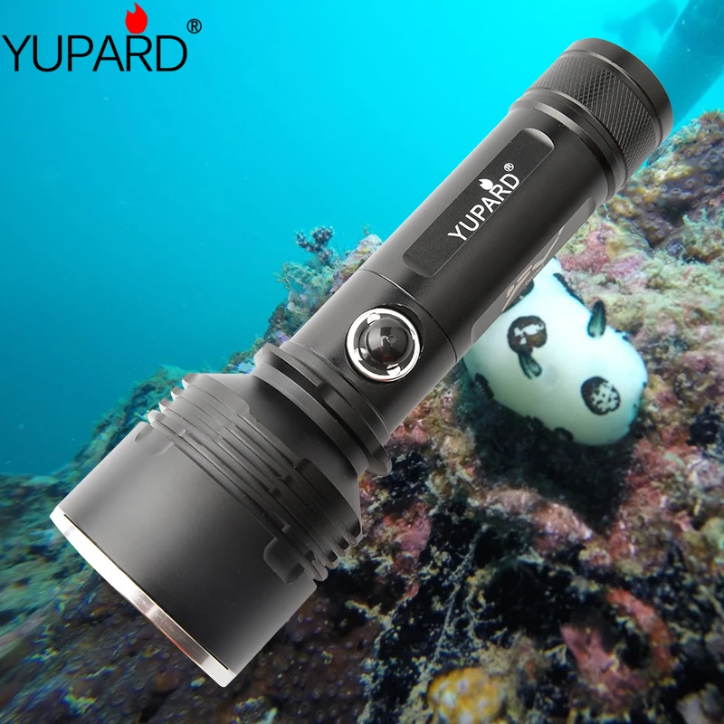 P70 LED Professional IPX68 Waterproof Diving Torch Tactical Flashlight Aluminum Alloy Diving Light 18650 26650 Battery