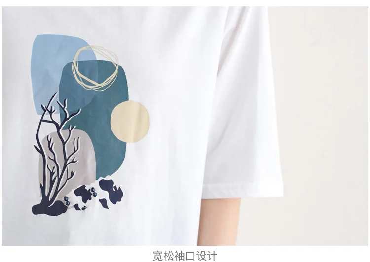 

Women's T-shirt Print T-shirts O-neck Tees Fashion Top Plus Size Casual Tops Short Sleeve Tshirt Loose Cotton Lady T Shirt 20072