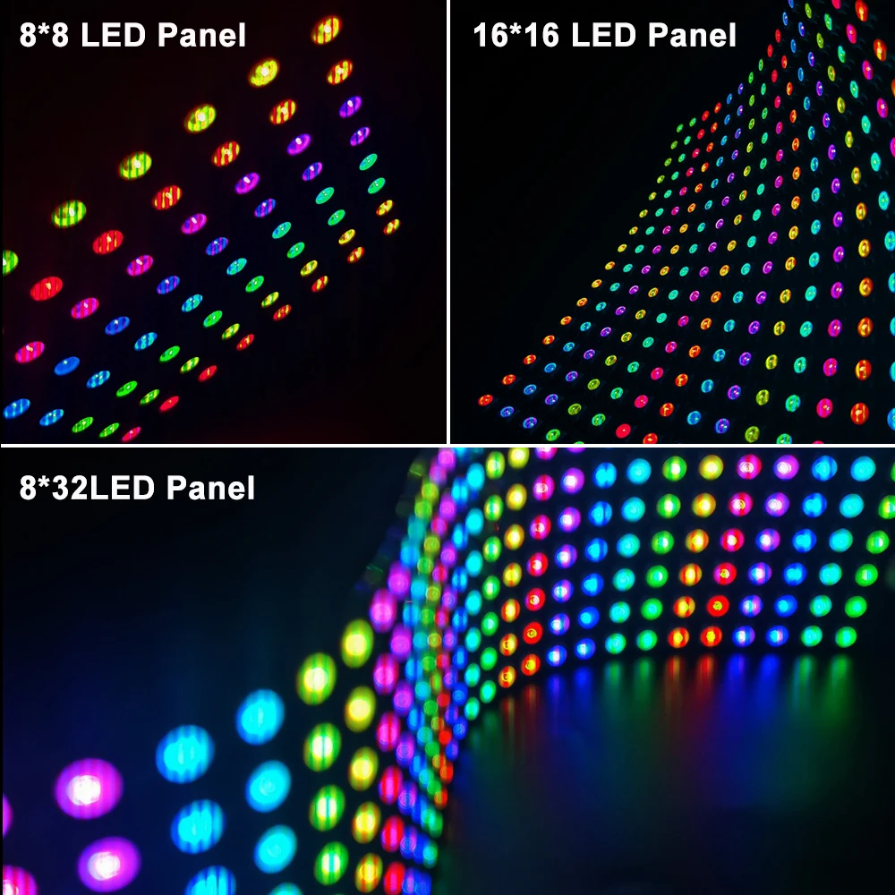 WS2812B индивидуально адресуемых RGB светодиодный цифровой гибкий Панель матрица