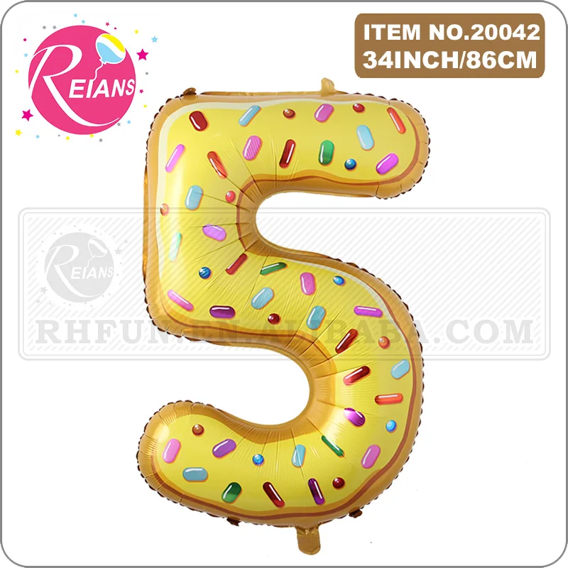 Большой пончик 34 дюйма Пончик конфеты цифры фольгированные воздушные шары для