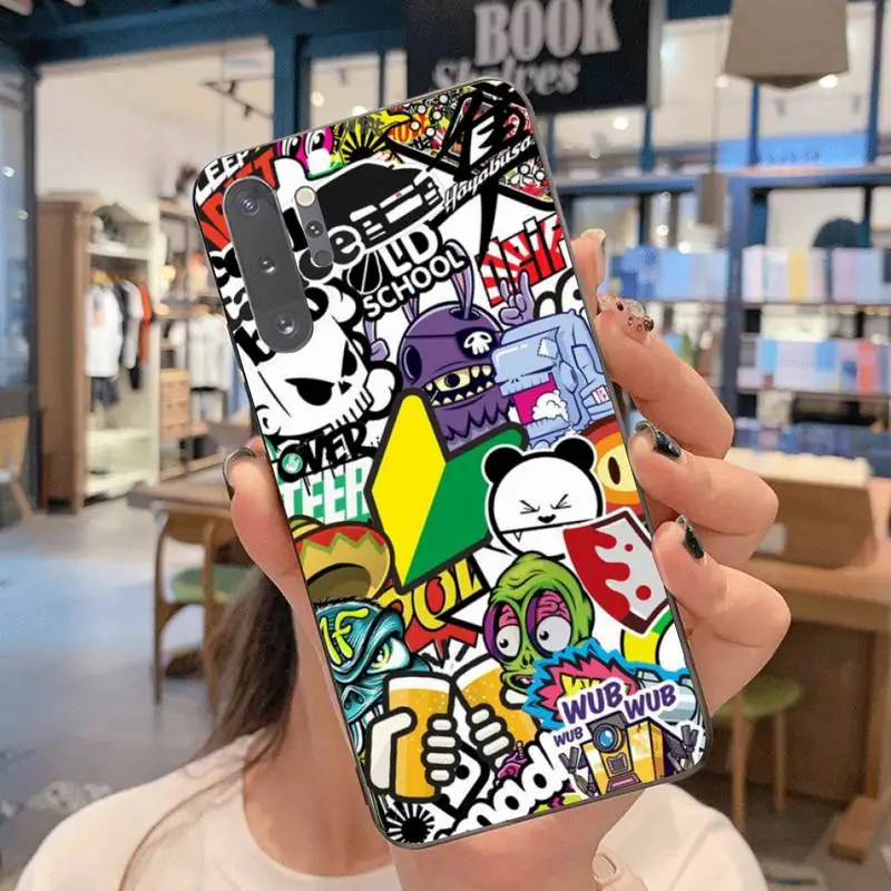 

Sticker Bomb Eat Sleep JDM Phone Case For Samsung Galaxy Note20 ultra 7 8 9 10 Plus lite J7 J8 Plus 2018 Prime