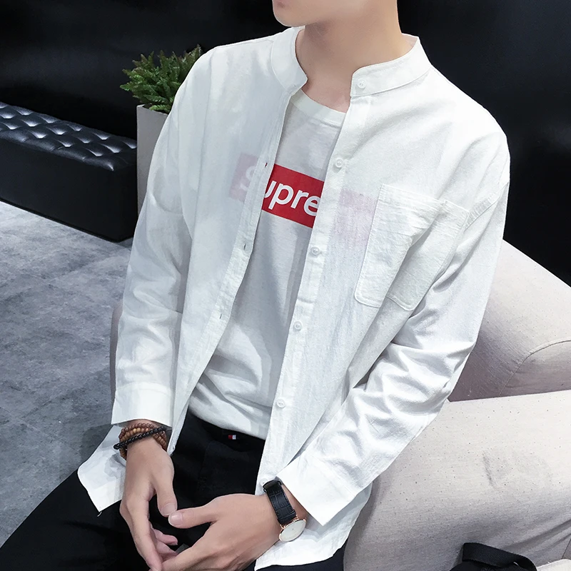 Мужская повседневная гавайская рубашка модная трендовая Студенческая одежда с