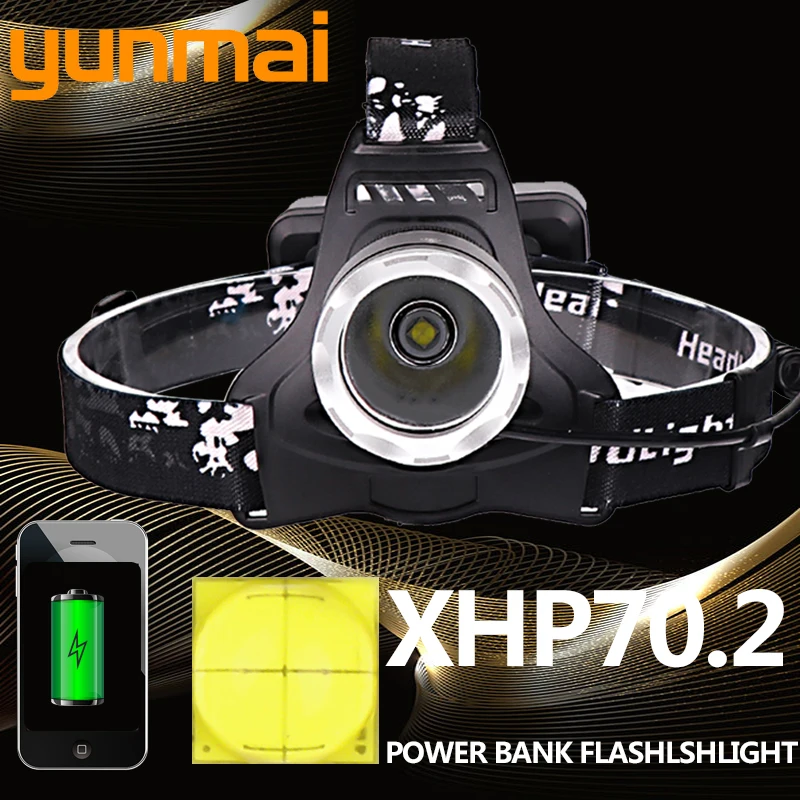 Светодиодный налобный фонарь XLamp XHP70.2 32 Вт с аккумулятором 2810 | Лампы и освещение