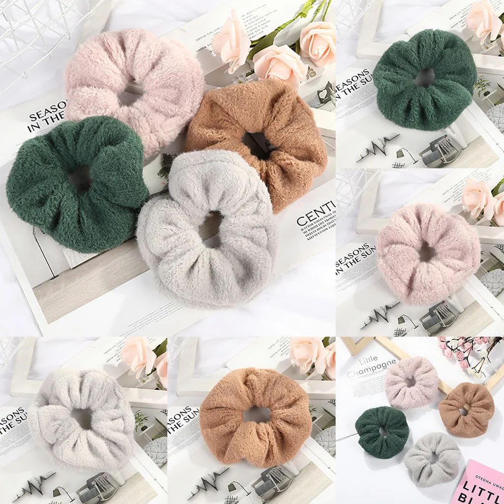 Женские резиновые резинки с завязками из кораллового флиса ободок для волос