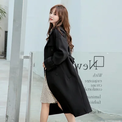 

Hot sale vintage 2021 plus size Womens Trench Coat Ladies Khaki Black Fashion Maxi Jacket