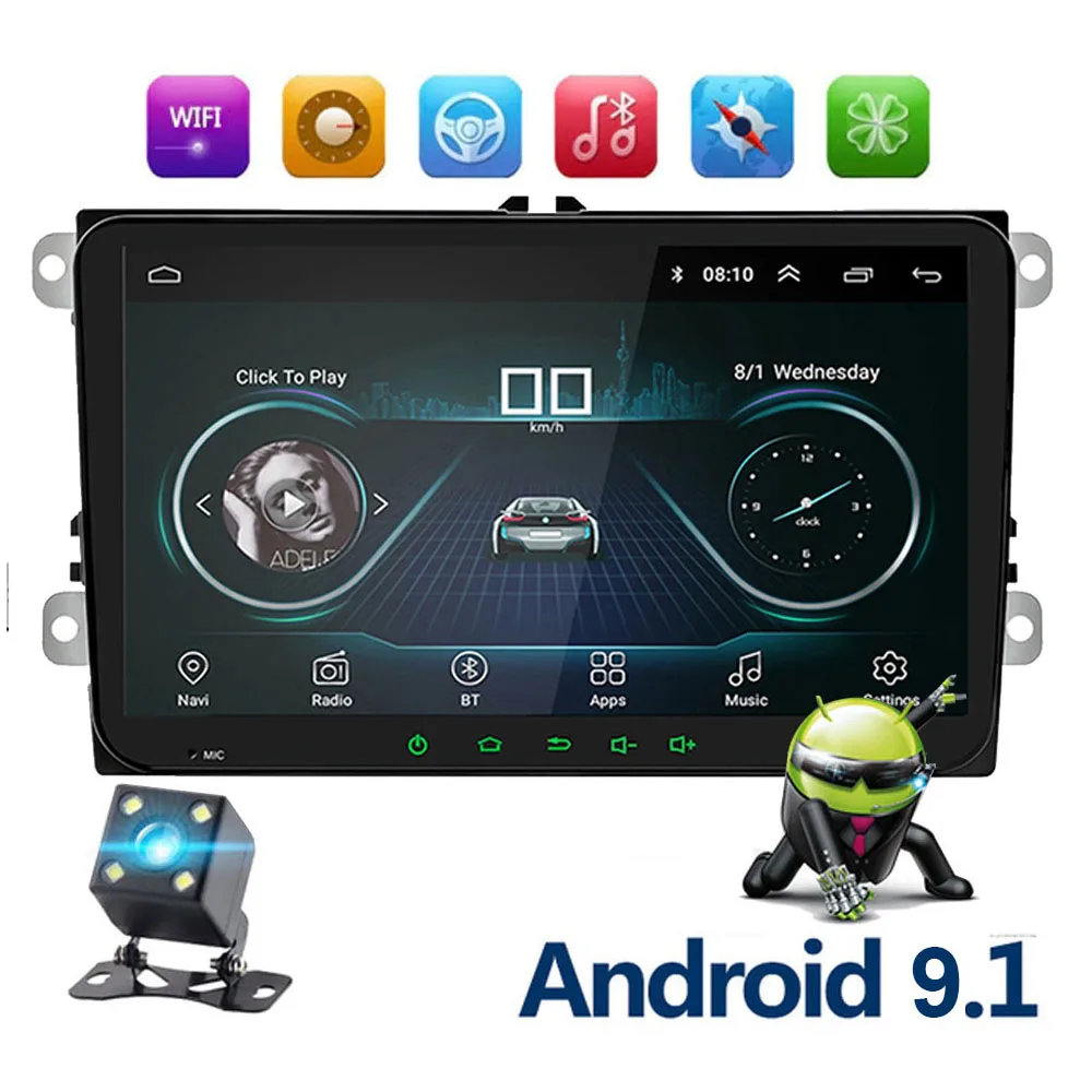 9 &quotAndroid 1 2 Din Автомобильный Радио стерео Мультимедийный плеер для VW Volkswagen Passat b6 b7