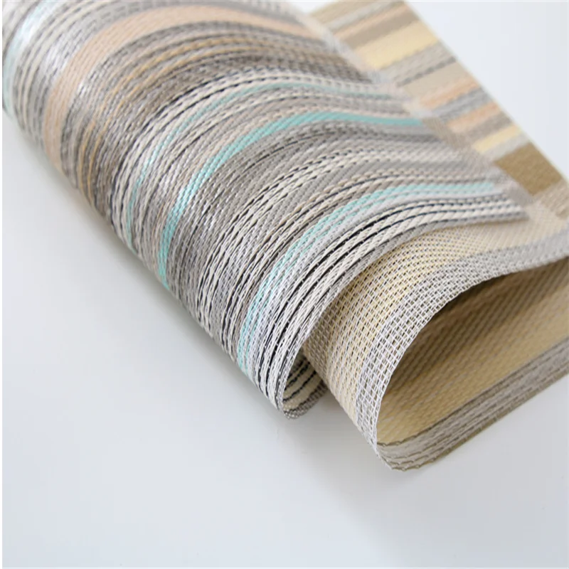 Новый стиль прямоугольный ПВХ тканый изоляционный коврик для еды экологически