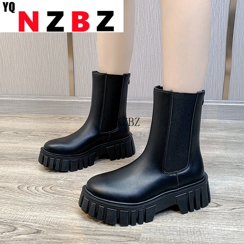 

Women's Chelsea Boots Punk Gothic White Ankle Boots 2021 New Black PU Leather Short Boots Female Sexy Ladies Slip on Designer