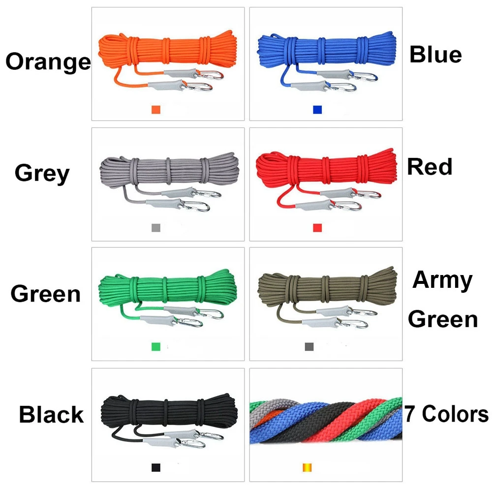 

Outdoor Hiking Accessories Rock Climbing Cord Safety Ropes 10/20M 6mm Diameter High Strength Cord 5KN/500KG