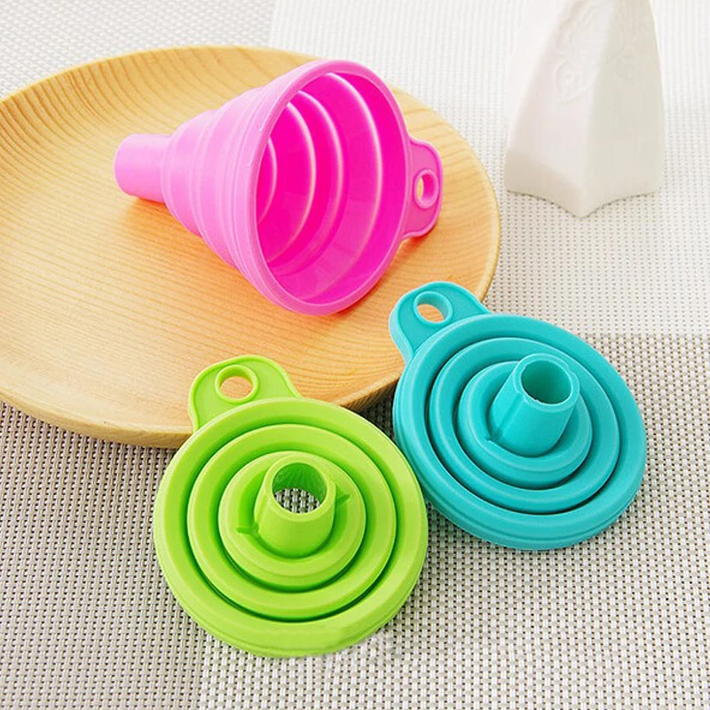 1 шт. Новый мини Силиконовый складной воронки кухонные инструменты
