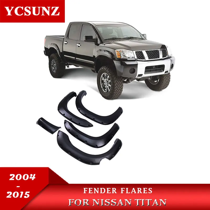 Крыло брызговиков вспышек для Nissan Titan 2004 2005 2006 2007 2008 2009 2010 2011 2012 двойная кабина с ручек болтов гаек винтов - Цвет: textured black