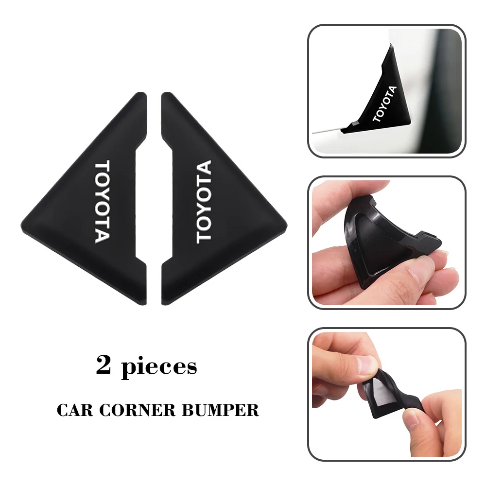 

2Pcs/Set Silicone Car Door Corner Cover Anti-Scratch Protector For Toyota Prado Highlander Rav4 Wildland Corolla Car Accessories