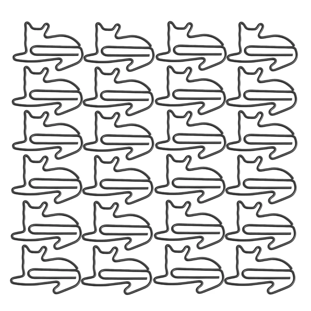 

24Pcs Lovely Cats Shaped Clips Paper Clips Creative Bookmarks Paper Needles Party Gift Office Hand Account Essentials(Green)