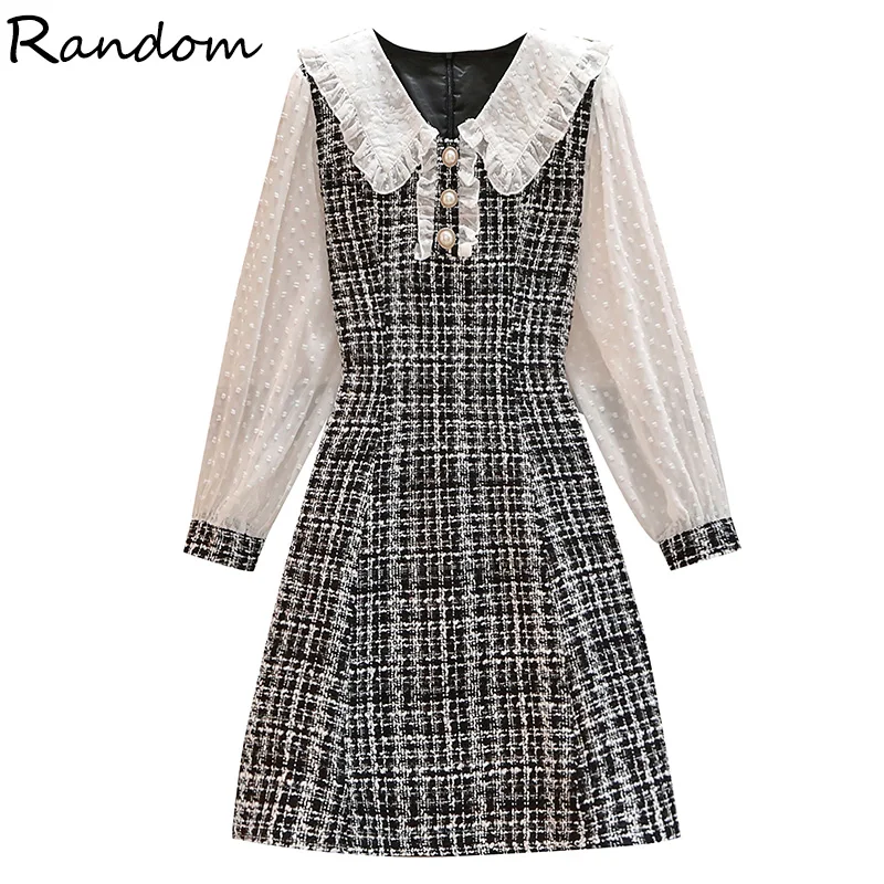 Женское осеннее платье в клетку винтажное стиле 90 х прозрачное Сетчатое