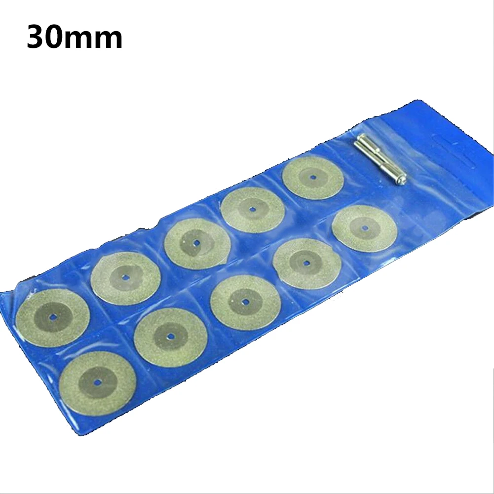 

10pcs 18/20/25/30/35/40/50mm Mini Diamond Circular Saw Blades Cutting Wheel Discs And 2pcs Mandrels Set For Drill Fit Rotary Too