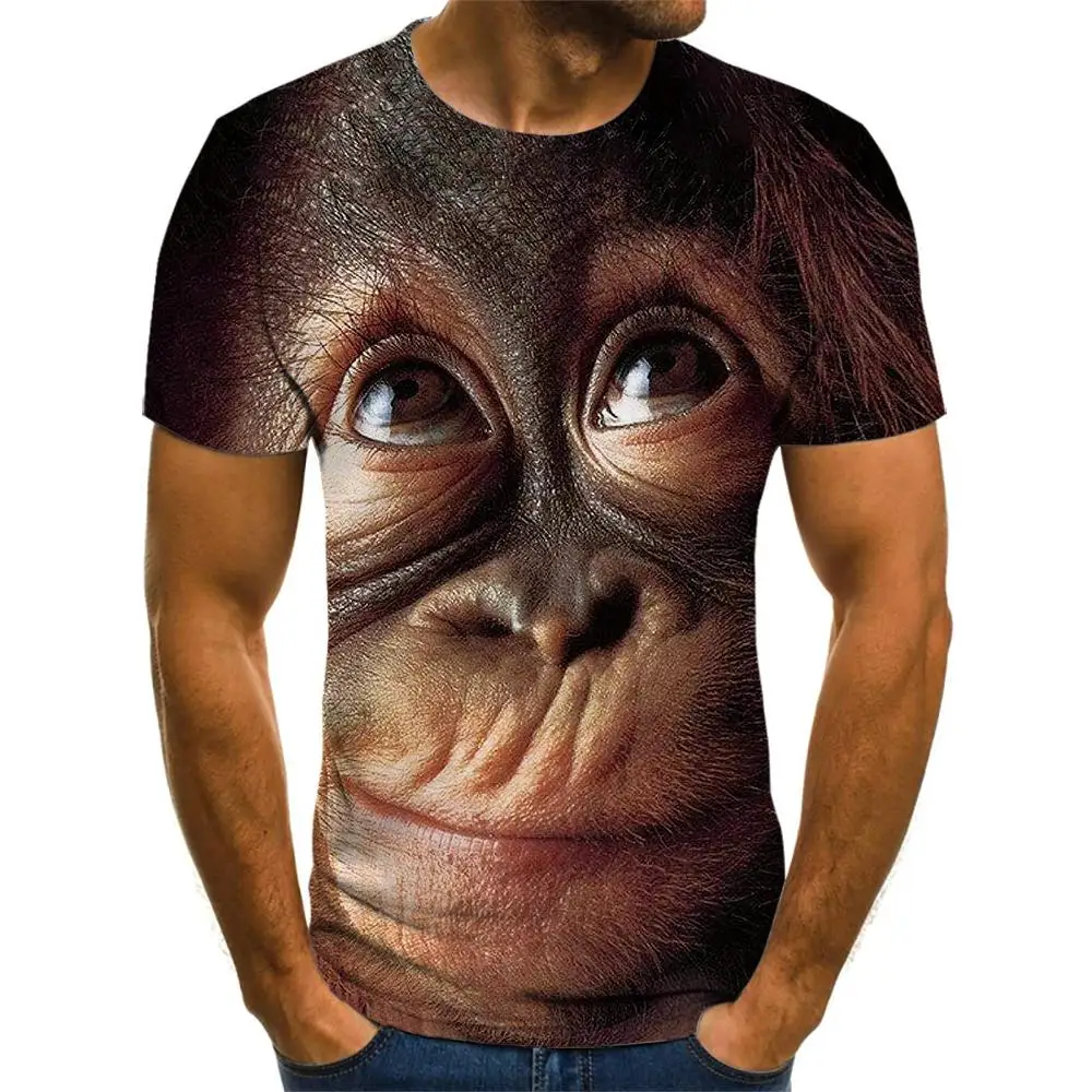 

New fun animal series dog/orangutan/cat/bird 3D series T-shirt 3D printing T-shirt for men and women T-shirt for children