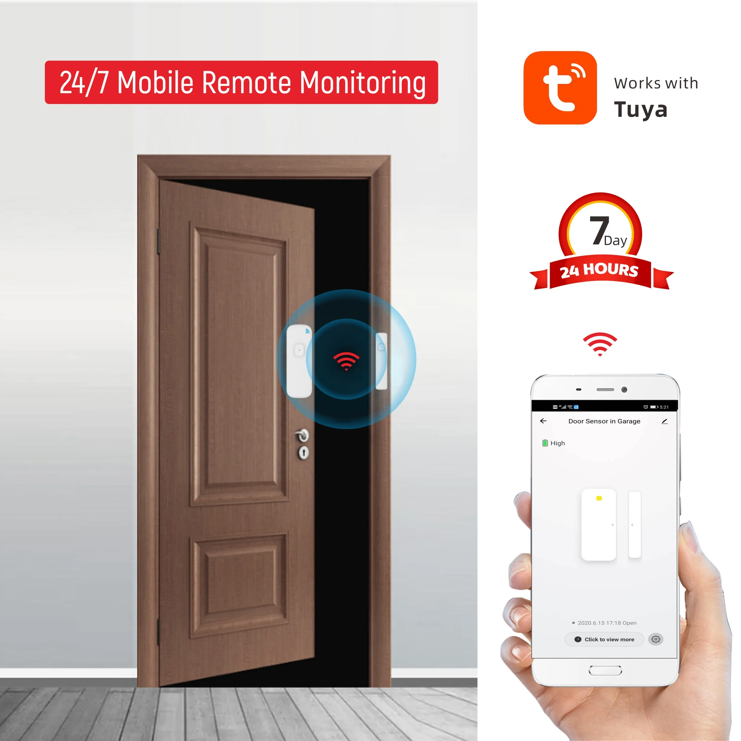 Персональный WiFi Smart Двери окна открываются закрываются Сенсор для домашней