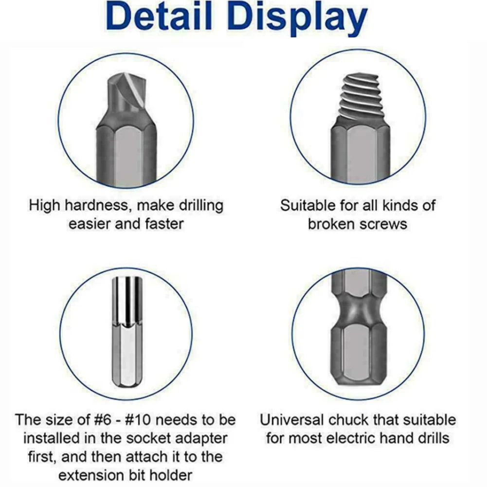 

22X Damaged Screw Extractor Remover Set Broken Bolt Easy Out Stripped Drill Bits High Qulity Hand Tools Woodworking Drill Bit