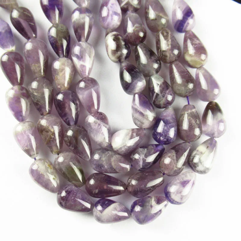 

1Strand 53.4g Brazil Natural Amethysts Teardrop Loose Bead 15.5" 17x10mm TZ722