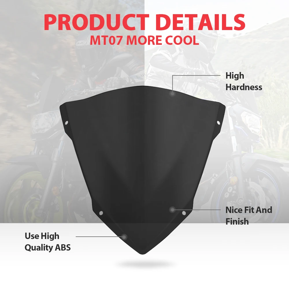 KEMiMOTO для YAMAHA MT07 MT-07 ветровое стекло для FZ07 ветровые дефлекторы аксессуары для мотоциклов