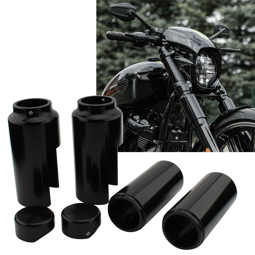 

6Pcs Motorcycle Front Upper Lower Fork Cover Cap For Harley Softail Breakout FXBR FXBRS 2018 2019 2020 2021 Aluminum Gloss Black