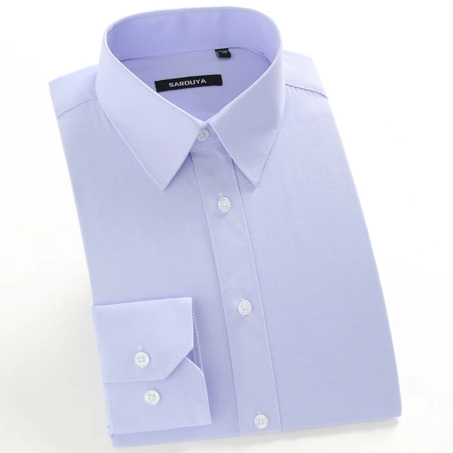 Light Purple Мужская Базовая дизайнерская рубашка с длинным рукавом, классический воротник, Классический крой, формальная деловая работа, Social, твил, топы, рубашка - Цвет: Light Purple