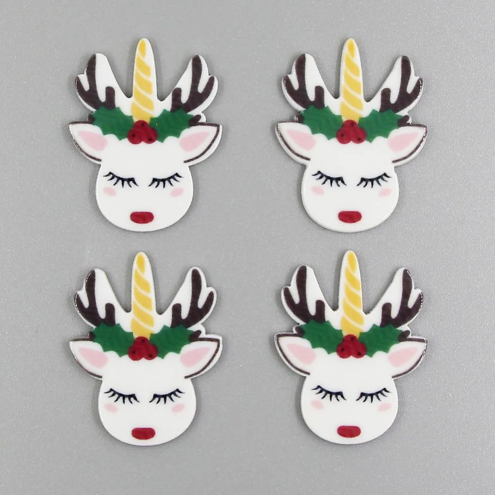 10 шт./лот кабошоны для головы лошади из полимера луков мультяшных коней плоские