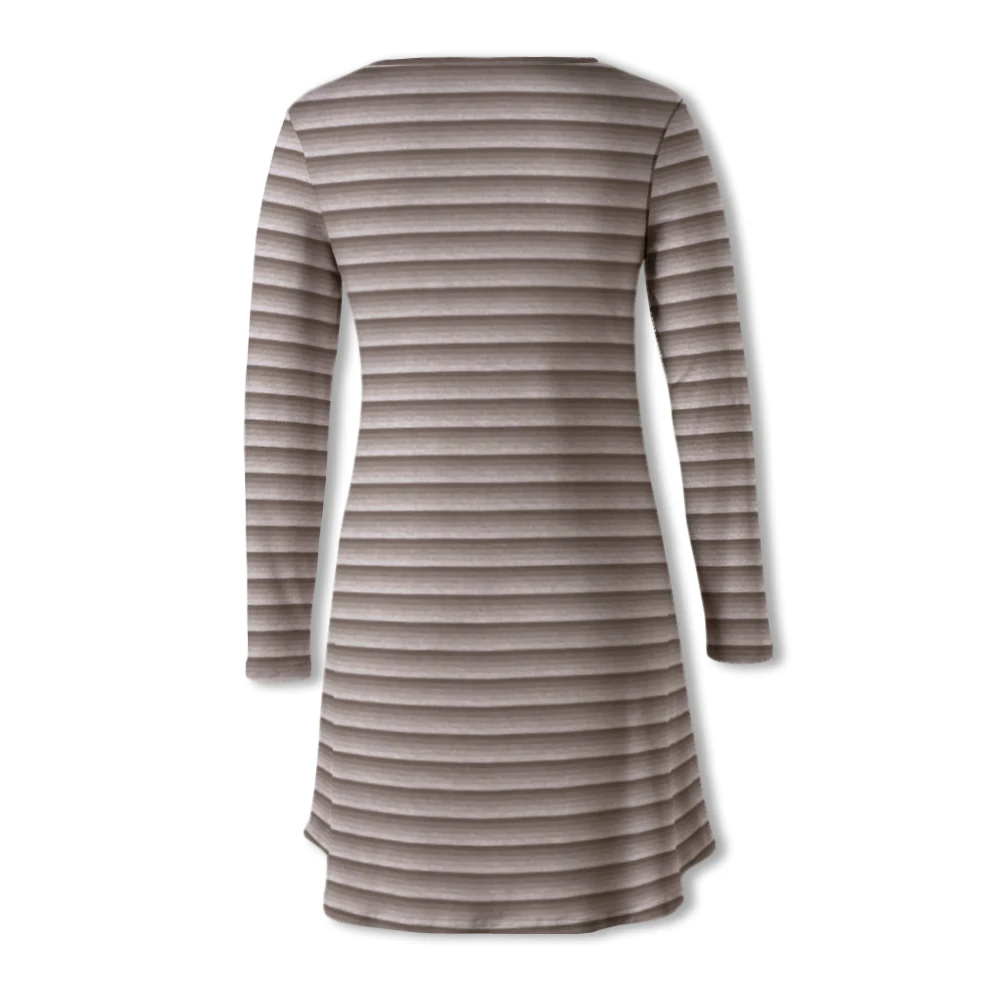 Детская Ночная рубашка в полоску с длинным рукавом и V образным вырезом|Ночные