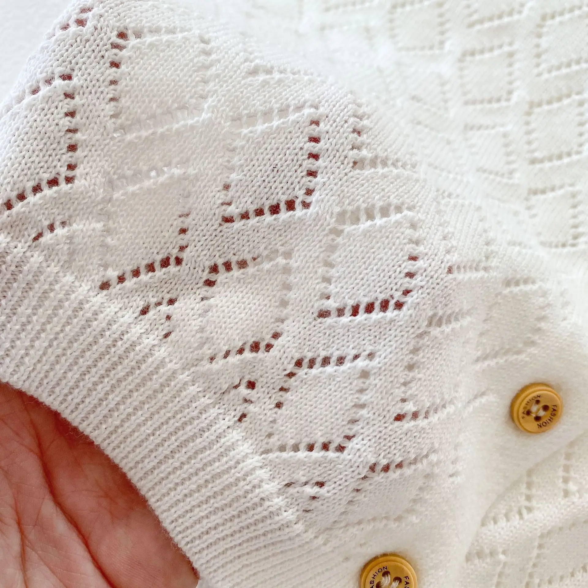 

Fashion Summer Baby Cardigan for Girls Boys Sun Protection Kids Jackets Baby Clothes Rhombus Knit Kids Outerwear Baby Coat 6-24M