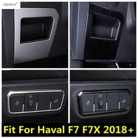 for haval f7 f7x 2018 2021 car head light lamp switch button glove box handle storage cover trim stainless interior accessories