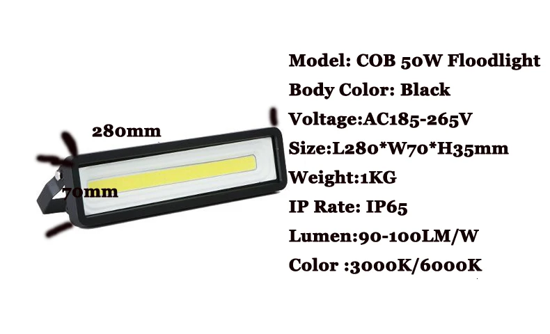 Fanlive 4PCS SMD 50W Flood Lamp High Power AC220V Foco LED Cob Floodlight Exterior Flood Light Outdoor Security Floodlights