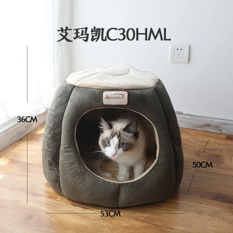 Роскошная зимняя теплая кровать для кошачьих туалетов домик кошек маленькие