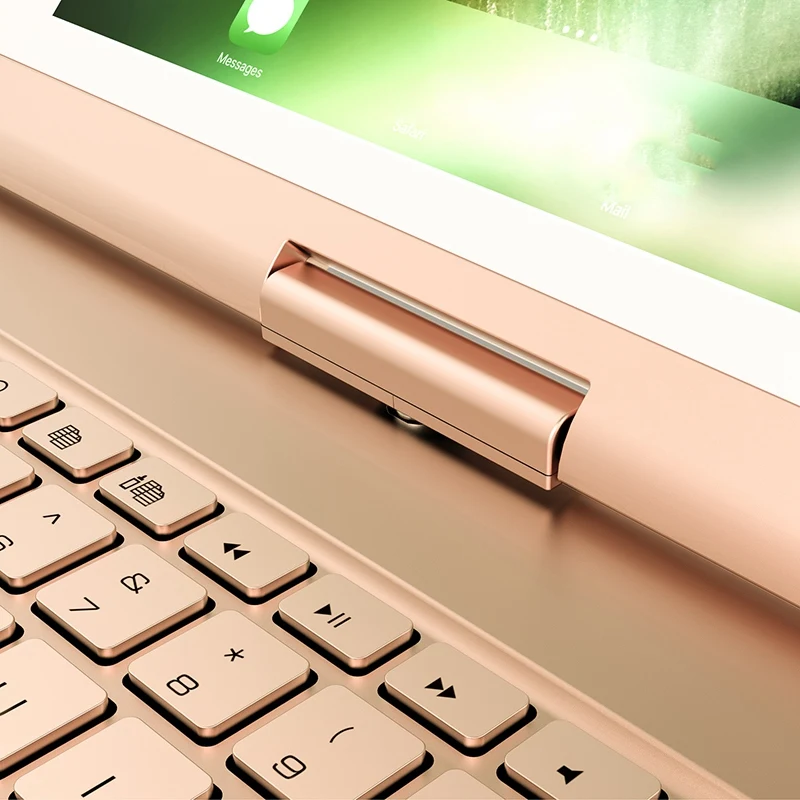 

Keyboard Case 360 Degree Rotation Suitable for 2017 2018 iPad 9.7 Inch Aluminum Alloy Gold Keyboard with Touchpad