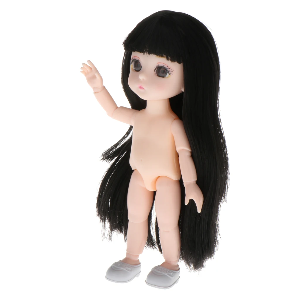 Прекрасный 13 подвижных шариковых суставов 1/12 BJD мини девочка кукла 3D Глаза DIY