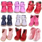 Кукла Одежда обувь ботинки сплошной цвет с розовым бантом для 18 дюймов американский и 43 см детская кукла для нашего поколения Рождество Девочка