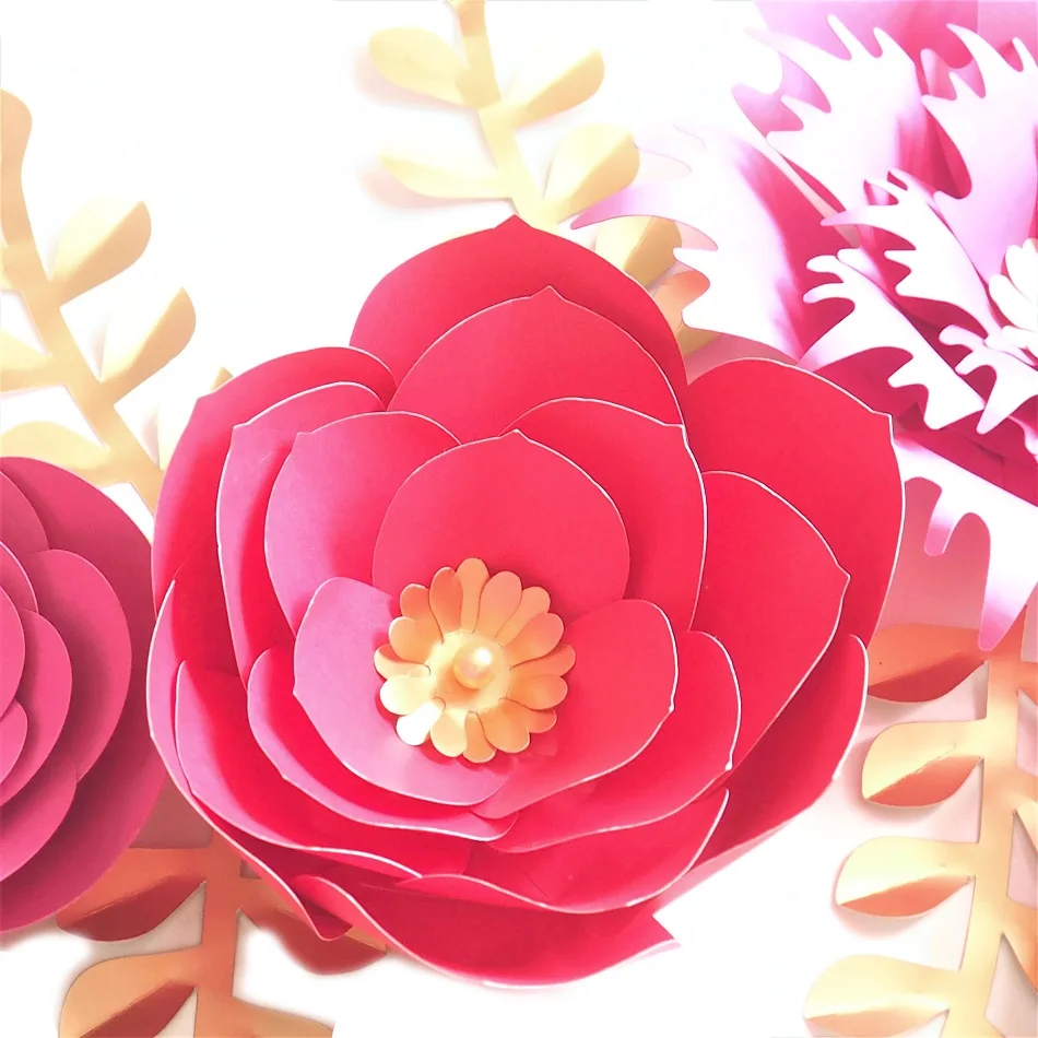 Ручной работы Cardstock роза DIY бумажные цветы листья набор для свадьбы и события