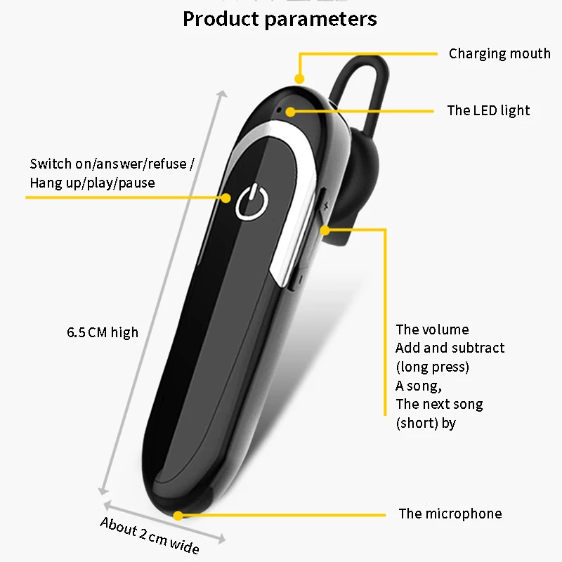 Спортивные беспроводные Bluetooth-наушники бизнес-гарнитура время работы 24 часа для