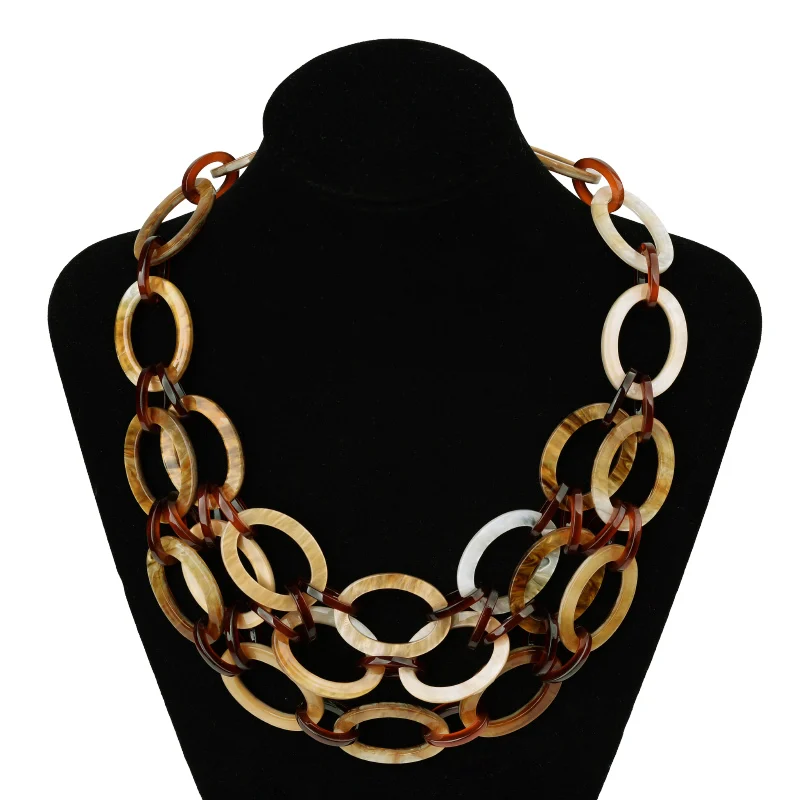 Женское акриловое ожерелье BOJIU длинная благородная цепь s 3 слойное длинное для