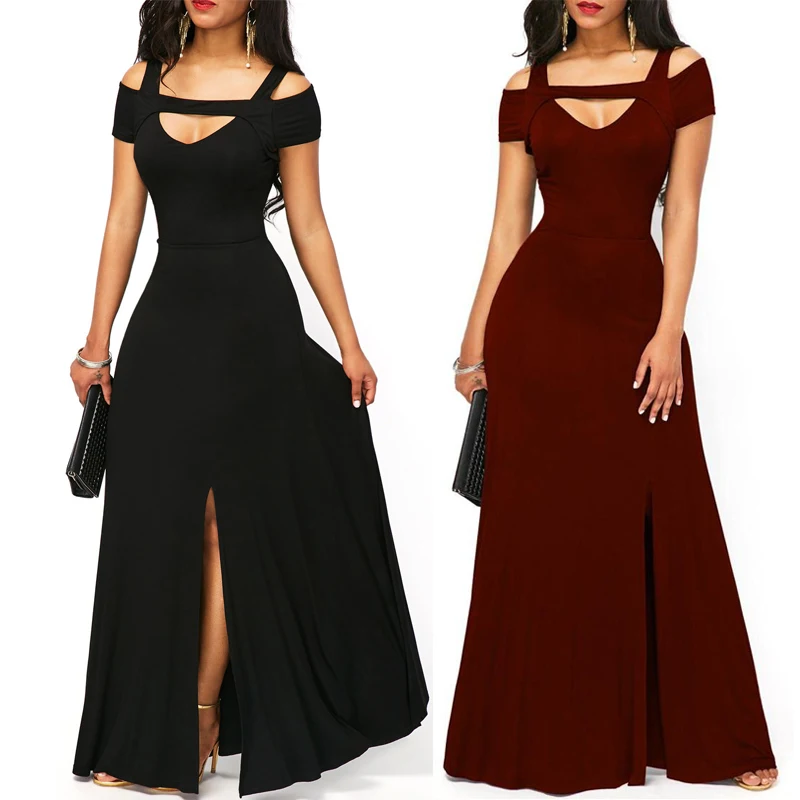 Женское платье для вечеринки сексуальное с высокой талией размера плюс на плечах