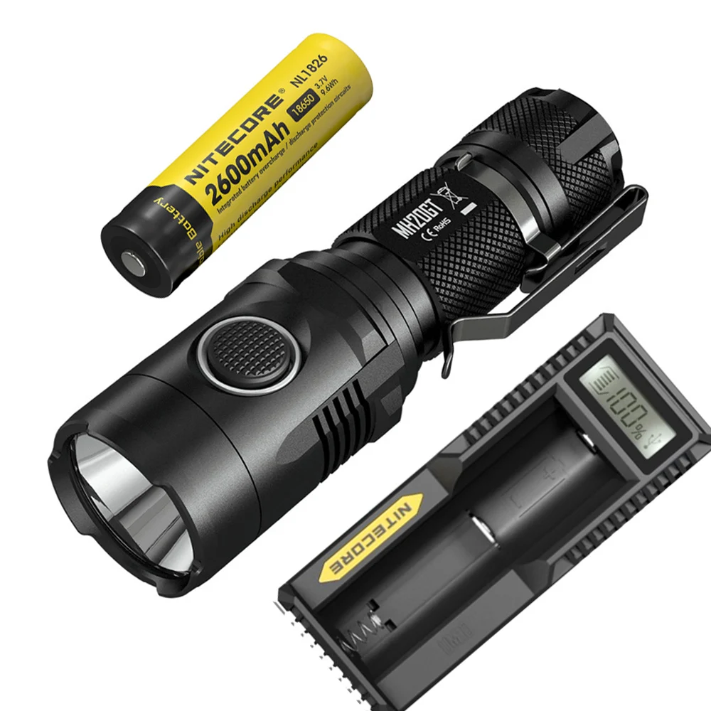 NITECORE MH20GT USB Перезаряжаемый фонарик CREE XP-L HI V3 max 1000 люмен расстояние луча 362 м уличный фонарик ручной фонарь - Испускаемый цвет: MH20GT NL1826 UM10