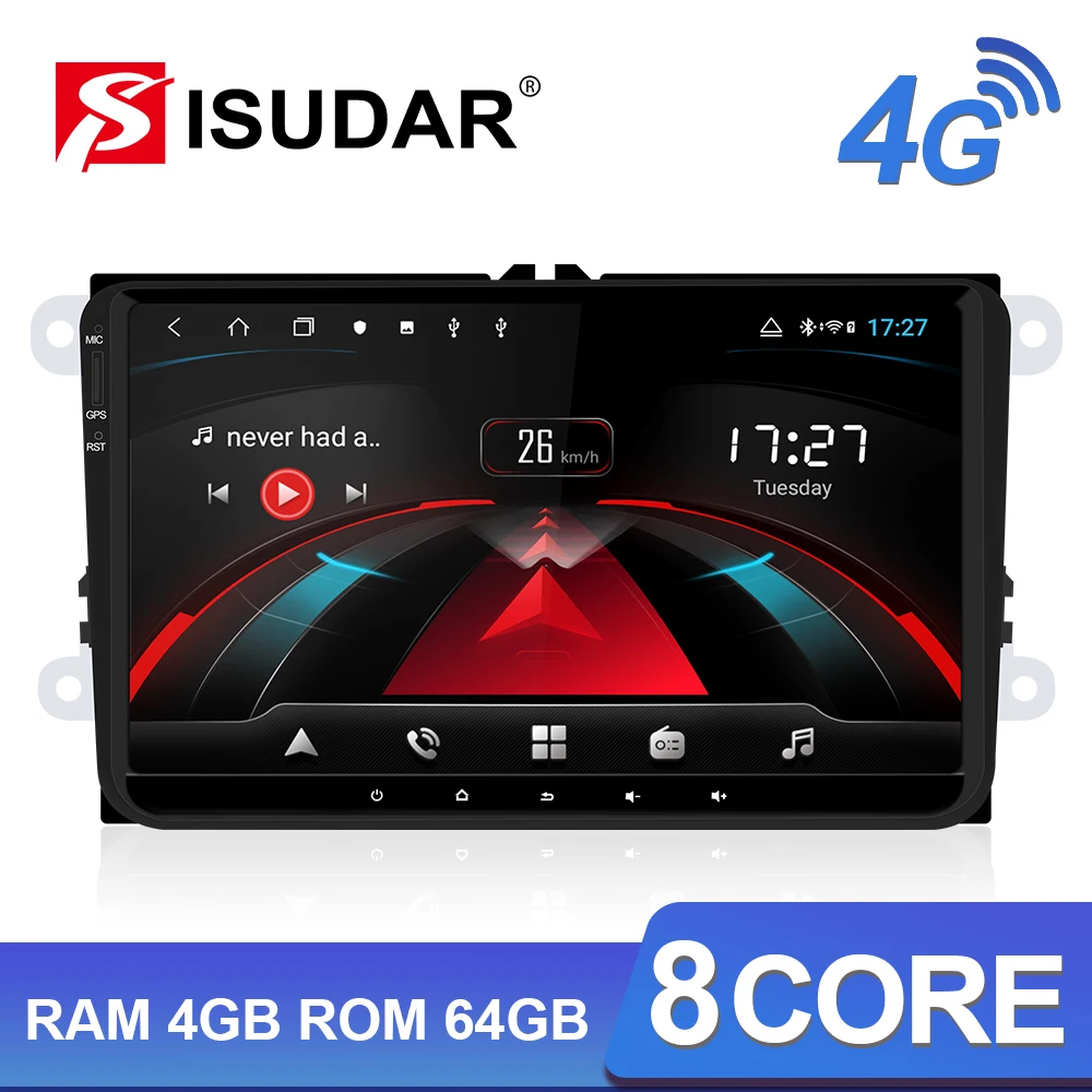 Isudar H53 4G Android автомобильный мультимедийный 1 Din стерео для Volkswagen/VW/POLO/PASSAT/Golf/Skoda/Fabia