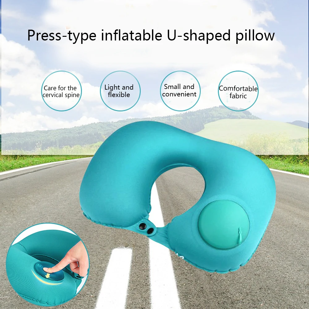 

1PC Inflatable Neck Pillow Portable U Shape Air Pillow Body Neckrest Headrest Neck Cushion for Travel Office Car Nap Dropshippin