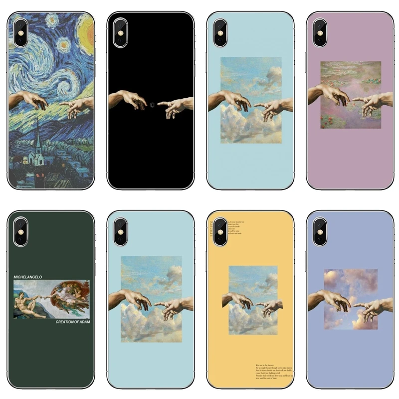 Мягкий чехол с изображением Микеланджело для Samsung Galaxy A10 A30 A40 A50 A60 A70 A6s A8 A9s J4 J6 Prime