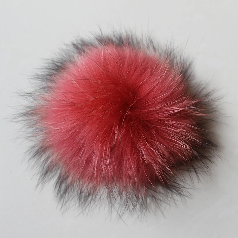 

DANKEYISI 13cm 15cm Raccoon Fur Pom Poms Real Fox Fur Pompoms Mink Fur Balls Natural Fur Pompon For Knitted Skullies Hats Scarf