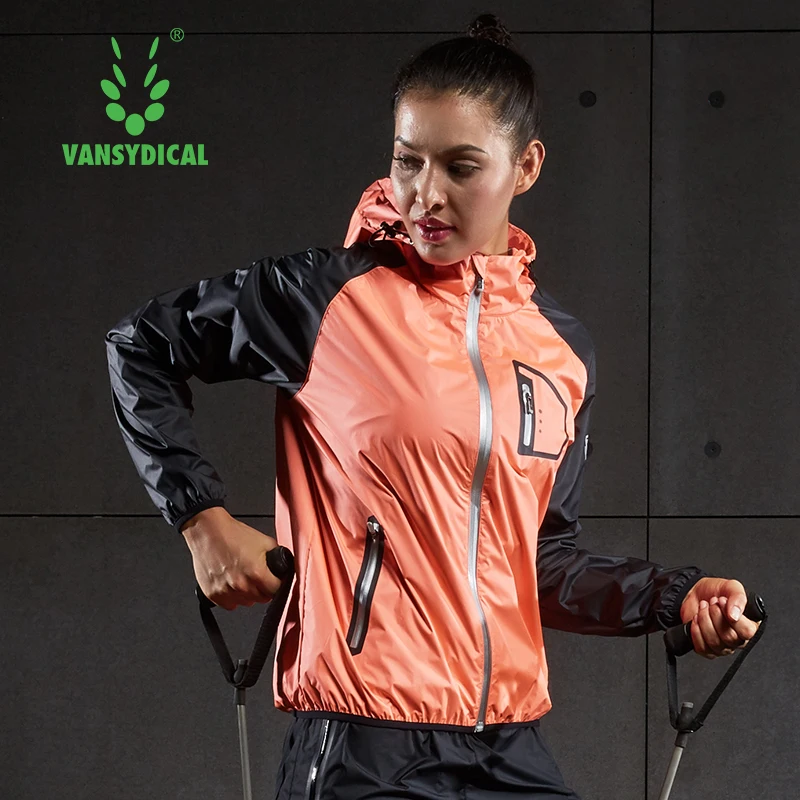 Женская спортивная куртка VANSYDICAL для бега фитнеса похудения одежда тренировочный