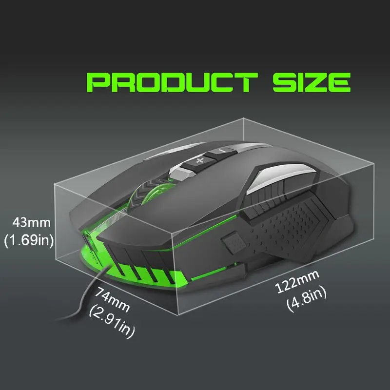 

1 Pc Professional Wired Mouse DPI Adjustable Optical Gaming Mouse RGB Light Computer Laptop Mice