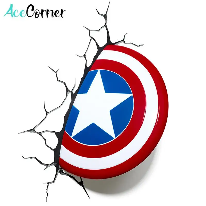 Acecorner капитан Северной и Южной Америки щит супергероя 3D светодиодный настенный
